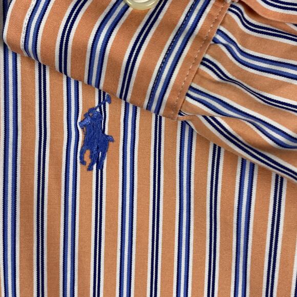 VTG Ralph Lauren Custom Fit Button Down Shirt Men's 16 34/35 Medium Striped - Picture 1 of 12